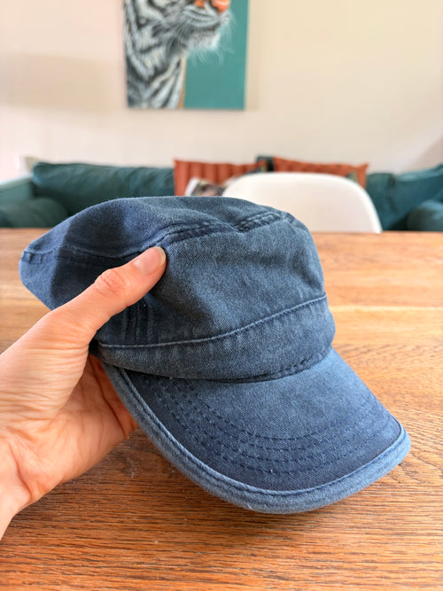 Blue Y2K vintage style cadet chat cap