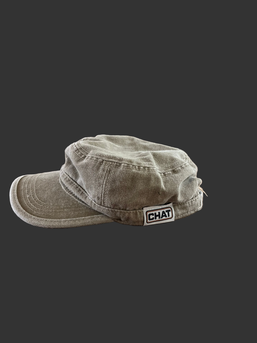 Beige Washed Denim Cadet CHAT Cap