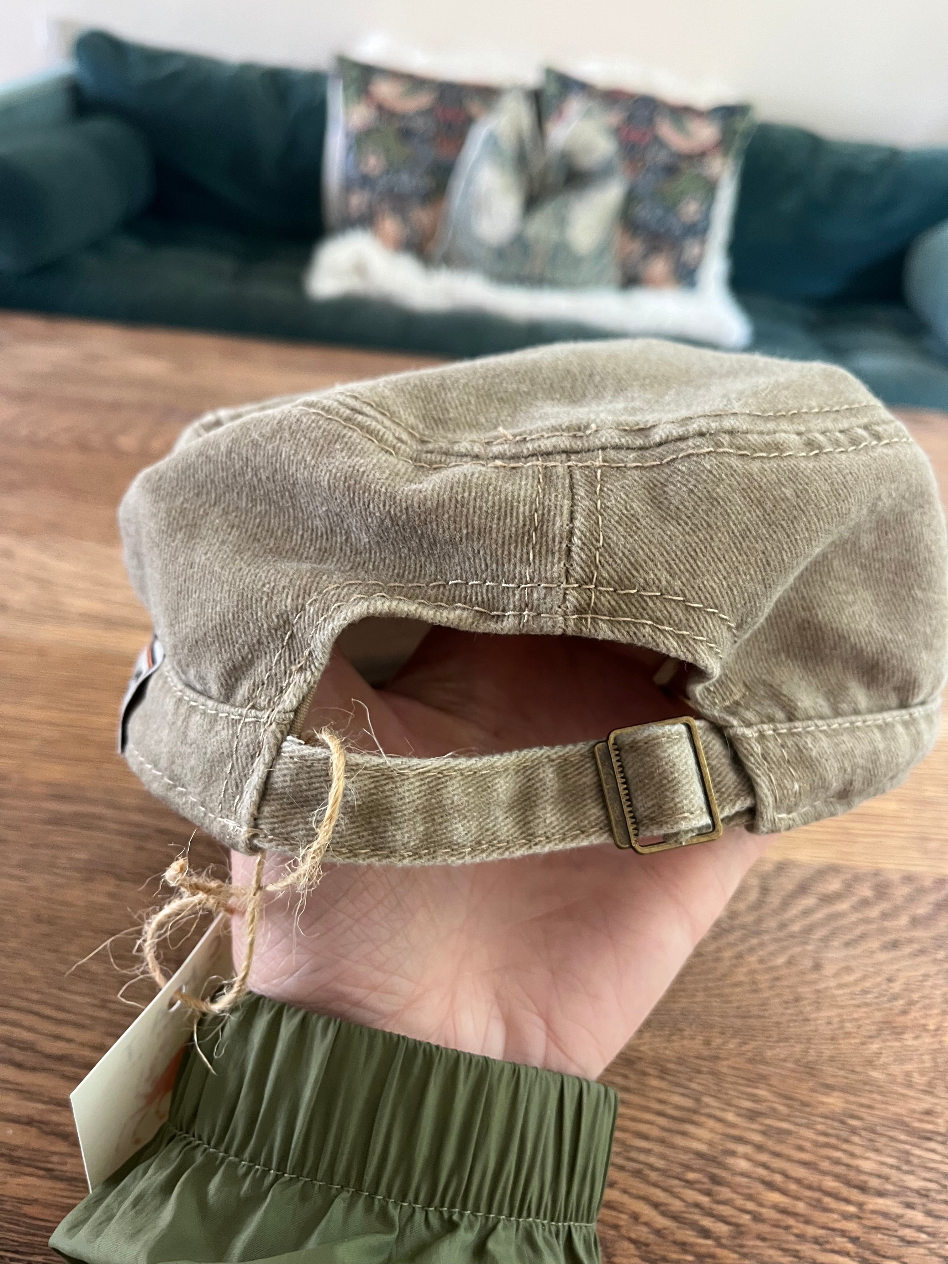 Beige Washed Denim Cadet CHAT Cap